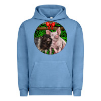 Pigment Pebble Blue christmas pig Urban Hoodie - LillyAllenDesigns