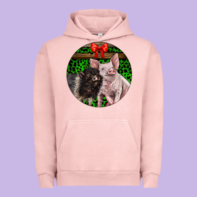 Christmas Pig Urban Hoodie Designed By Lillyallendesigns