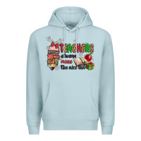 Blue Mist teachers always make the nice list Premium Hoodie - MaliasSmallBusiness