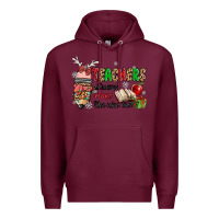 Burgundy teachers always make the nice list Premium Hoodie - MaliasSmallBusiness
