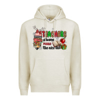 Oatmeal Heather teachers always make the nice list Premium Hoodie - MaliasSmallBusiness