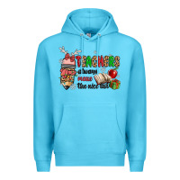 Ocean Blue teachers always make the nice list Premium Hoodie - MaliasSmallBusiness