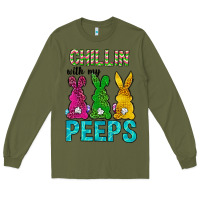 Army Green Chillin with my peeps Ester Day Long Sleeve Tee - Neo Western