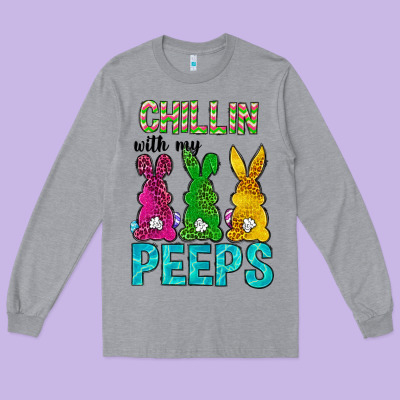 Chillin With My Peeps Ester Day Long Sleeve Tee Designed By Neo Western