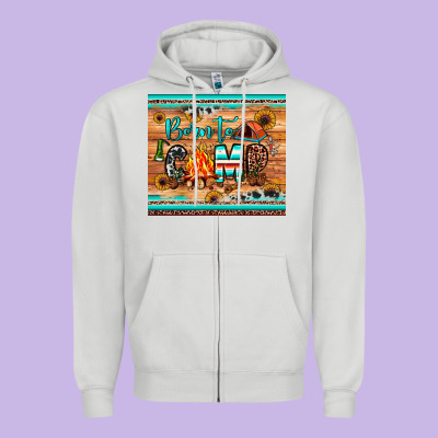 Born To Camp Zipper Hoodie Designed By Jahusdesignshop