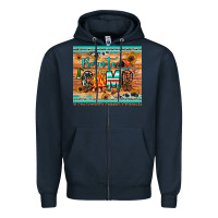 Navy born to camp Zipper Hoodie - JahusDesignShop