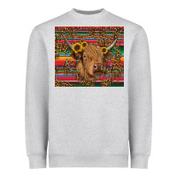 Heather Grey serape leopard turquoise sunflowers cow Heavyweight Sweatshirt - RanaPortraitStore