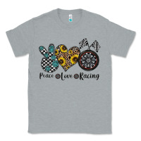 Heather Grey peace love racing Classic Tee - CowhideDigitalArt