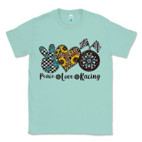 Seafoam peace love racing Classic Tee - CowhideDigitalArt