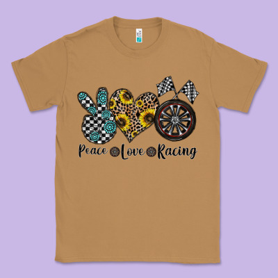 Peace Love Racing Classic Tee Designed By Cowhidedigitalart