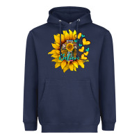 Navy western sunflower  cross believe Heavyweight Hoodie - BarkalooDesign