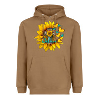 Toasted Coconut western sunflower  cross believe Heavyweight Hoodie - BarkalooDesign