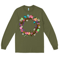 Army Green Crown of thorns Easter Day Long Sleeve Tee - Neo Western