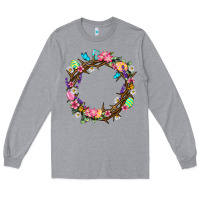 Heather Grey Crown of thorns Easter Day Long Sleeve Tee - Neo Western