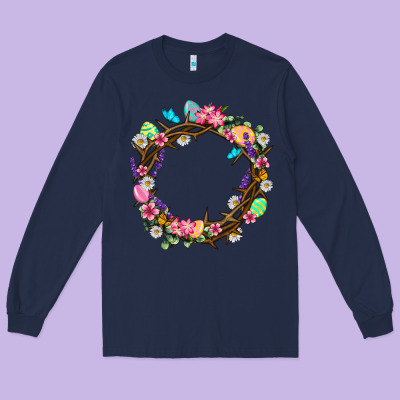 Crown Of Thorns Easter Day Long Sleeve Tee Designed By Neo Western