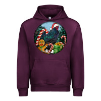 Mauve Wine jersey giant rooster christmas Urban Hoodie - LillyAllenDesigns