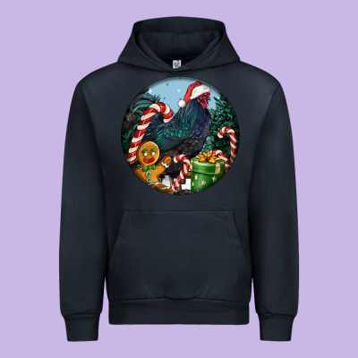 Jersey Giant Rooster Christmas Urban Hoodie Designed By Lillyallendesigns