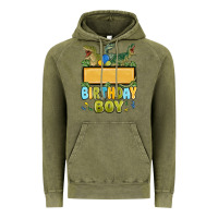 Vintage Olive customized dinosaur birthday boy Vintage Hoodie - MaliasSmallBusiness