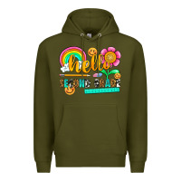 Army Green hello second grade Premium Hoodie - NancyCooperArtShop