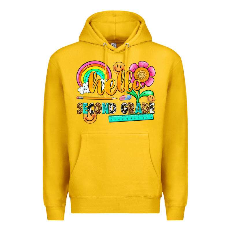 Hello Second Grade Premium Hoodie by NancyCooperArtShop | Teevron