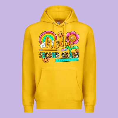 Hello Second Grade Premium Hoodie Designed By Nancycooperartshop