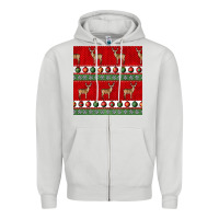 Dove Grey christmas deer and ornaments seamless pattern Zipper Hoodie - BundleAndBundleShop