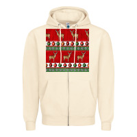 Sandshell christmas deer and ornaments seamless pattern Zipper Hoodie - BundleAndBundleShop
