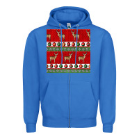 True Royal christmas deer and ornaments seamless pattern Zipper Hoodie - BundleAndBundleShop