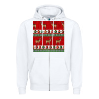 White christmas deer and ornaments seamless pattern Zipper Hoodie - BundleAndBundleShop