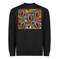 Black serape gemstone glitter cowhide lady of guadalupe Heavyweight Sweatshirt - RanaPortraitStore