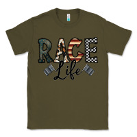 Army Green race life Classic Tee - CowhideDigitalArt