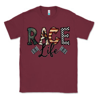 Burgundy race life Classic Tee - CowhideDigitalArt