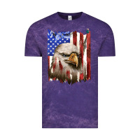 Cloud Purple usa flag with eagle head Vintage Tee - texasbilliewilder