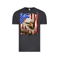 Vintage Black usa flag with eagle head Vintage Tee - texasbilliewilder