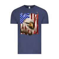 Vintage Denim usa flag with eagle head Vintage Tee - texasbilliewilder