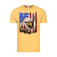 Vintage Mustard usa flag with eagle head Vintage Tee - texasbilliewilder