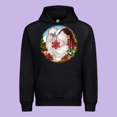 Silkie Chicken Christmas Urban Hoodie Designed By Lillyallendesigns
