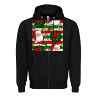 Black christmas  santa clause and ornaments seamless  pattern Zipper Hoodie - BundleAndBundleShop