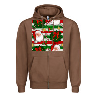 Chestnut christmas  santa clause and ornaments seamless  pattern Zipper Hoodie - BundleAndBundleShop