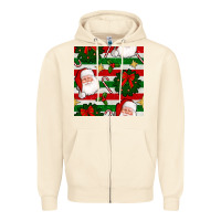 Sandshell christmas  santa clause and ornaments seamless  pattern Zipper Hoodie - BundleAndBundleShop