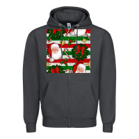 Smoke christmas  santa clause and ornaments seamless  pattern Zipper Hoodie - BundleAndBundleShop