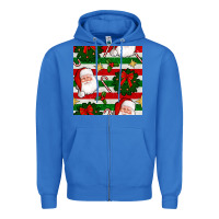True Royal christmas  santa clause and ornaments seamless  pattern Zipper Hoodie - BundleAndBundleShop