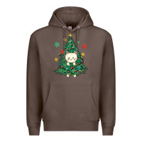 Coffee christmas tree cat Premium Hoodie - MaliasSmallBusiness