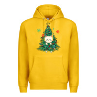 Lemon christmas tree cat Premium Hoodie - MaliasSmallBusiness