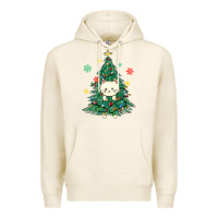 Tofu christmas tree cat Premium Hoodie - MaliasSmallBusiness