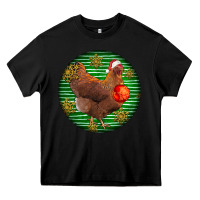 Black new hampshire red chicken christmas Heavy Core Tee - LillyAllenDesigns