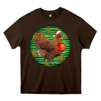 Chocolate Brown new hampshire red chicken christmas Heavy Core Tee - LillyAllenDesigns