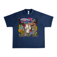 Navy do not harm take no bull cow skull Urban Heavy Tee - Zillion Design Studio