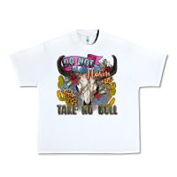 White do not harm take no bull cow skull Urban Heavy Tee - Zillion Design Studio