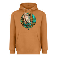 Meerkat western praying hands prayer rosary  faith cross Heavyweight Hoodie - BarkalooDesign